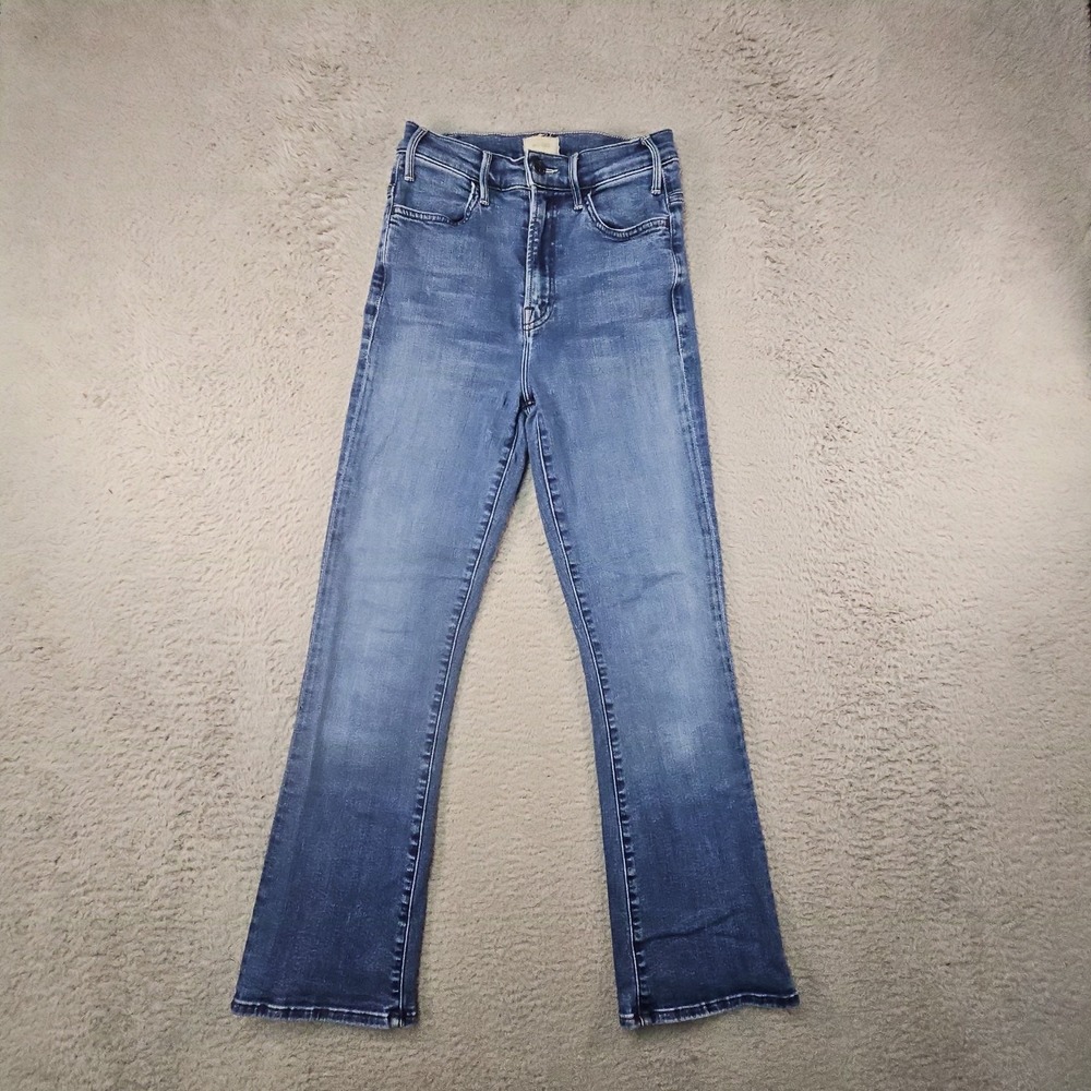 Mother The Hustler Ankle Flare Jeans Womens 25 Blue Fade Denim Made in USA - Picture 2 of 16
